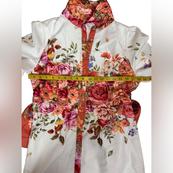 MaiNSTriP Floral Long Sleeve Maxi Dress with Belt Size Large. E88 - Picture 16 of 17